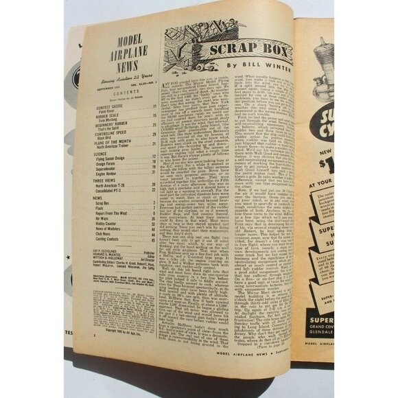Vtg September 1950 Model Airplane News Aviation Magazine - Build The Foote Racer - Picture 2 of 3